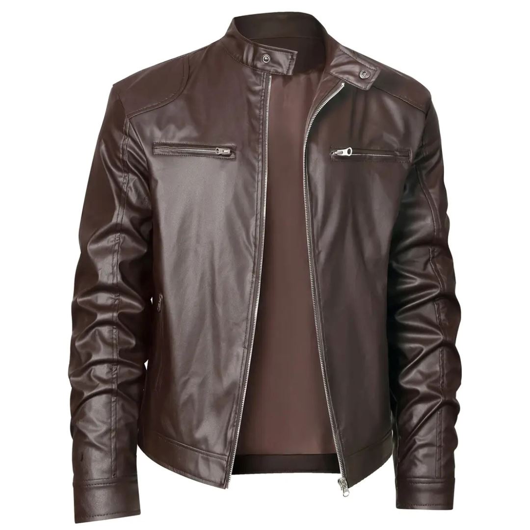Men's leather Jacket Wovany Coffee M
