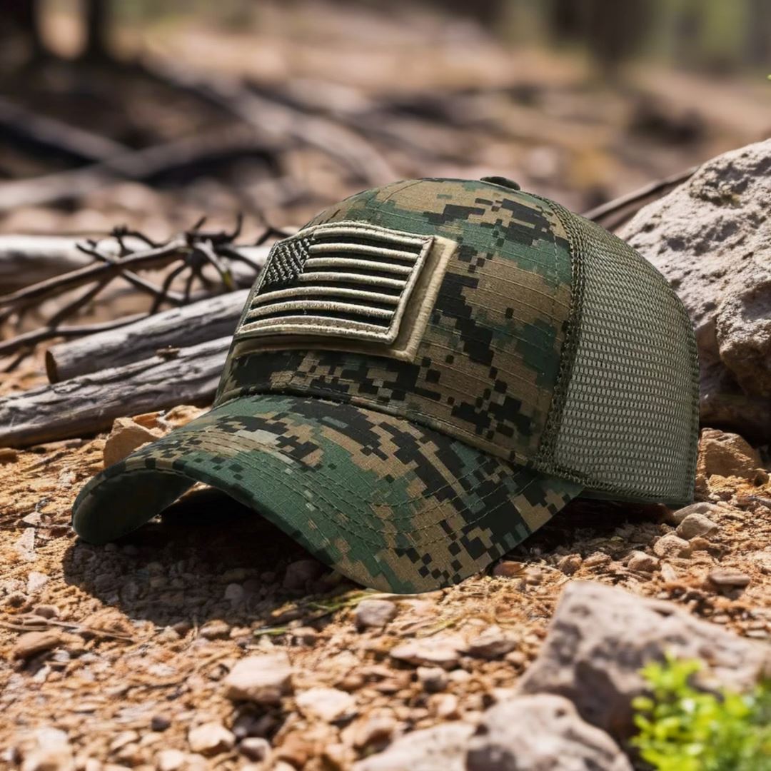 American Flag Camo Adjustable Hat American Flag Camo Adjustable Hat | GA Wovany 