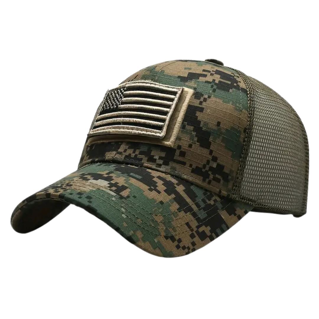 American Flag Camo Adjustable Hat American Flag Camo Adjustable Hat | GA Wovany Green 