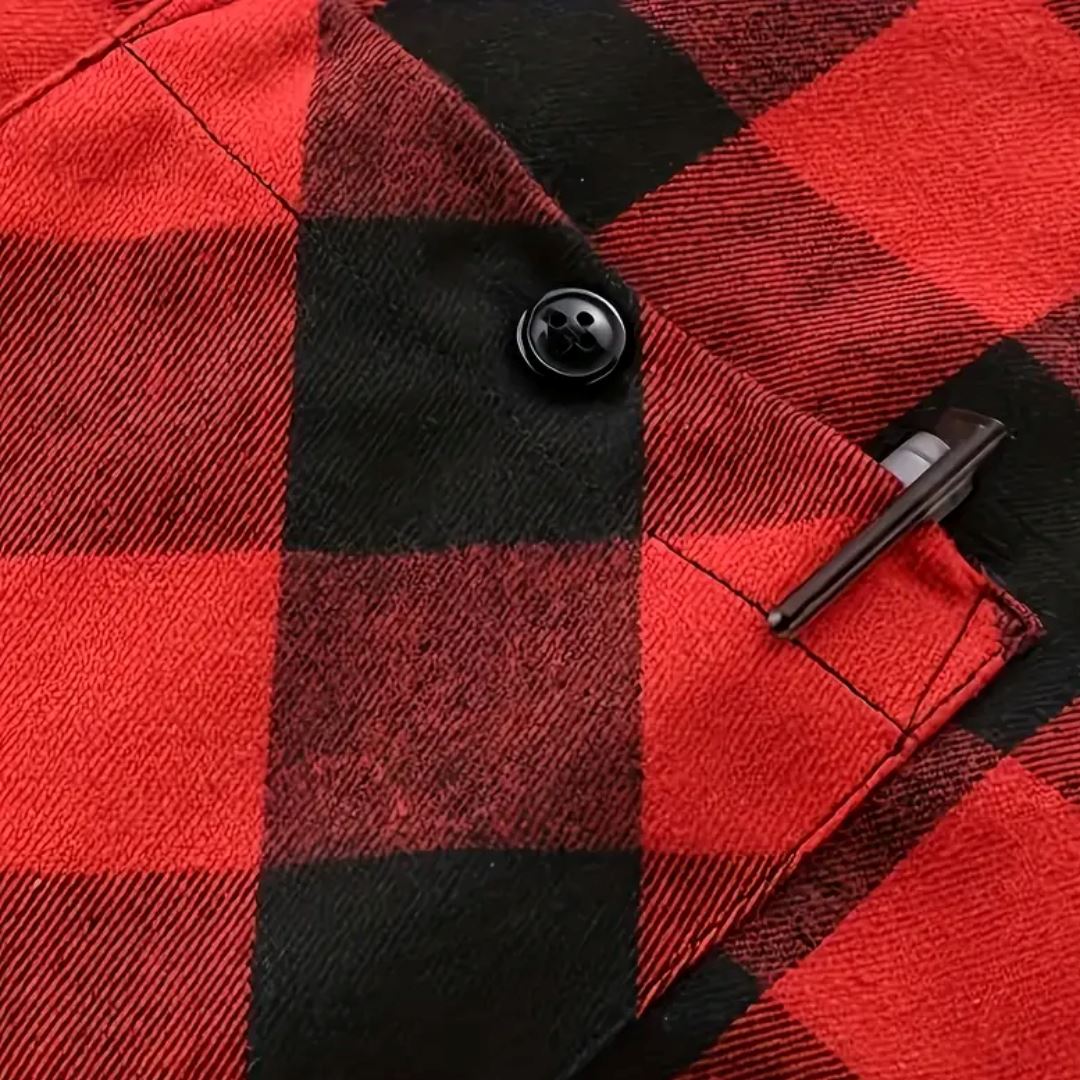 Men's Hooded Jacket Coat Plaid Cold Weather Blouse Men's Hooded Jacket Coat Plaid Cold Weather Blouse | GA Wovany 