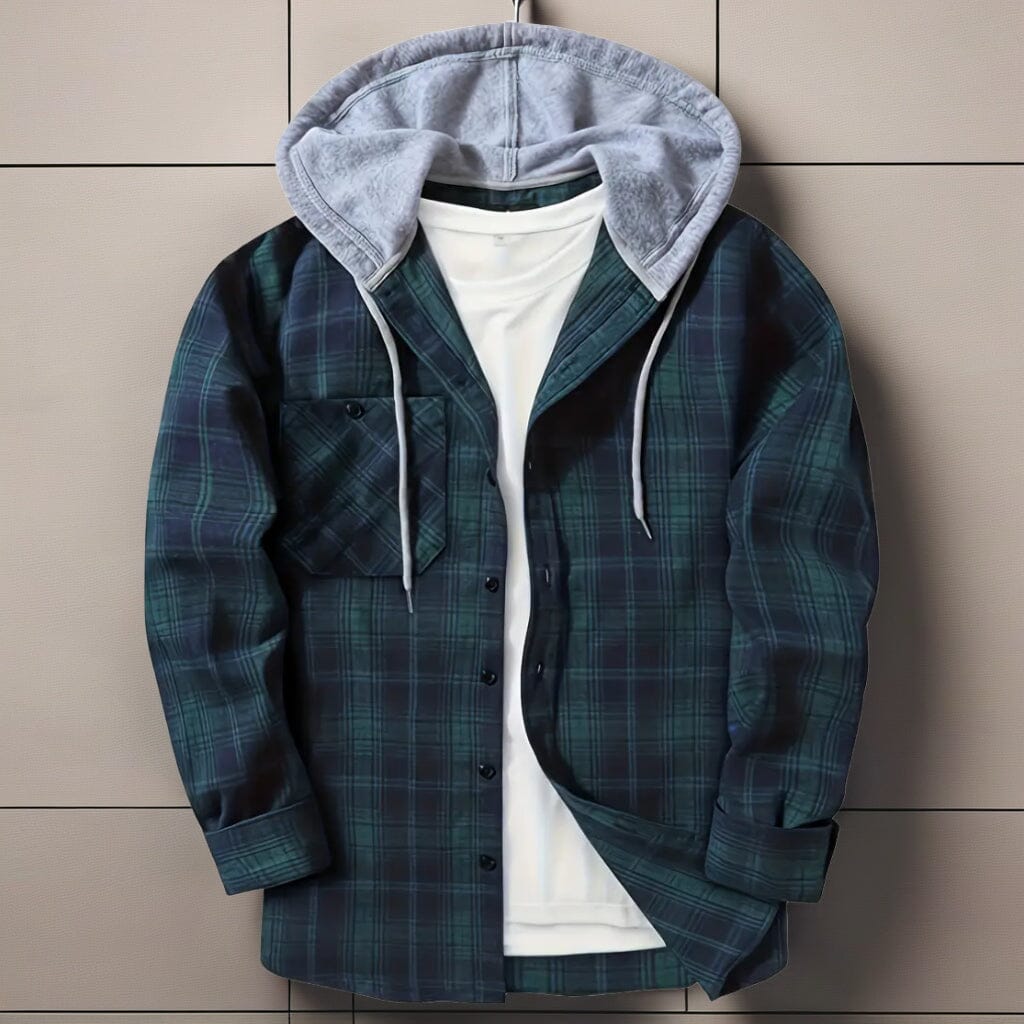 Men's Hooded Jacket Coat Plaid Cold Weather Blouse Men's Hooded Jacket Coat Plaid Cold Weather Blouse | GA Wovany 