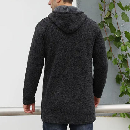 Men's Mid Length Fleece Padded Zipper Hooded Cardigan Men's Mid Length Fleece Padded Zipper Hooded Cardigan Wovany 