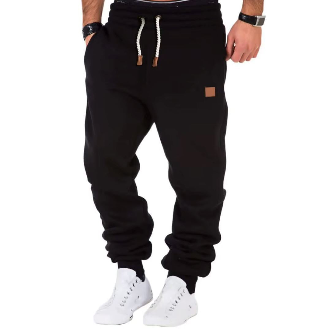 Men's Solid Color Drawstring Waist Sweatpants Men's Solid Color Drawstring Waist Sweatpants Wovany Black S Regular