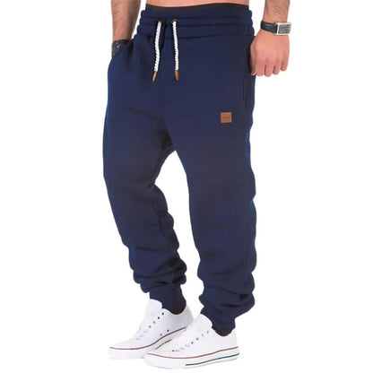 Men's Solid Color Drawstring Waist Sweatpants Men's Solid Color Drawstring Waist Sweatpants Wovany Blue S Regular