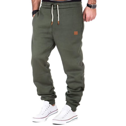 Men's Solid Color Drawstring Waist Sweatpants Men's Solid Color Drawstring Waist Sweatpants Wovany Green S Regular