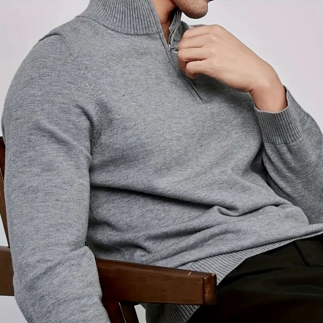 Men's Sweater with Zipper and Collar Men's Sweater with Zipper and Collar Wovany 