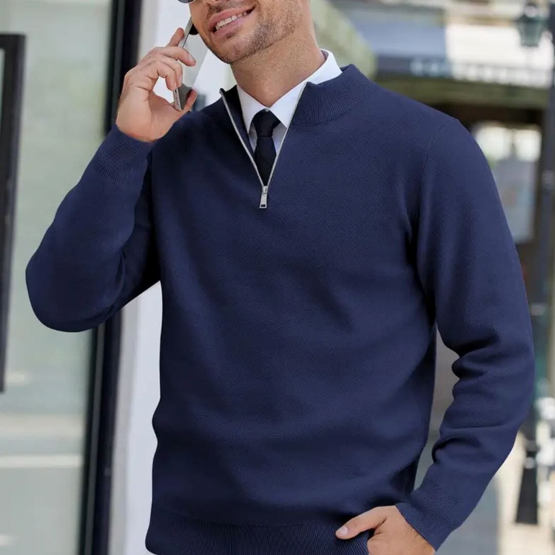 Men's Sweater with Zipper and Collar Men's Sweater with Zipper and Collar Wovany 