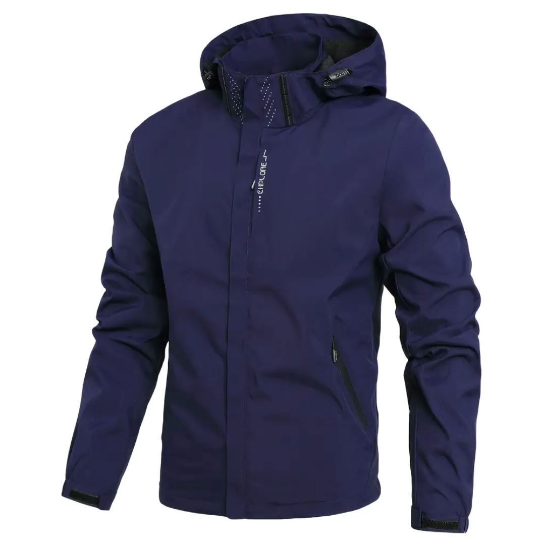 Men's Waterproof Rain Jacket Coat Men's Waterproof Rain Jacket Coat | GA Wovany Dark blue S 