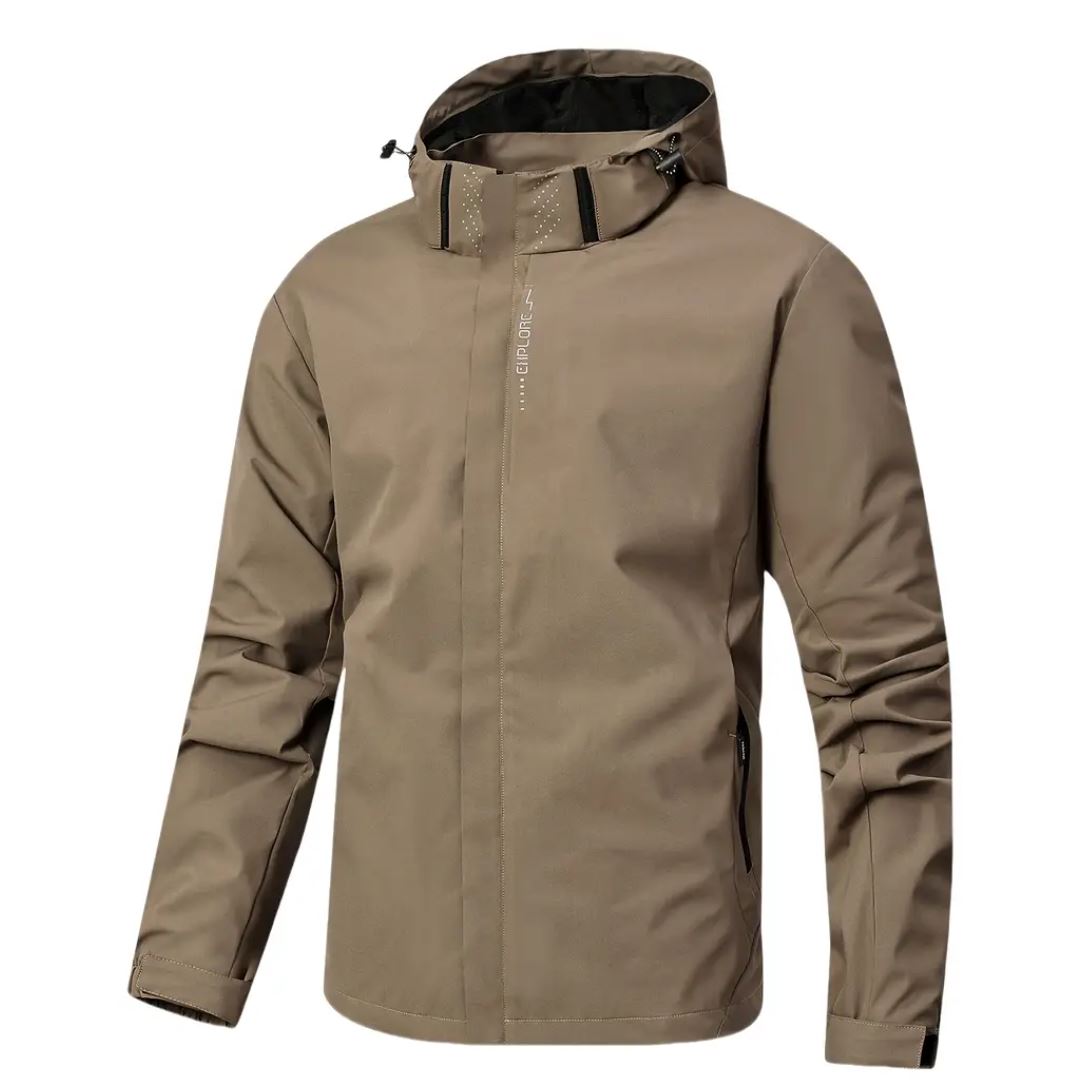 Men's Waterproof Rain Jacket Coat Men's Waterproof Rain Jacket Coat | GA Wovany Khaki S 