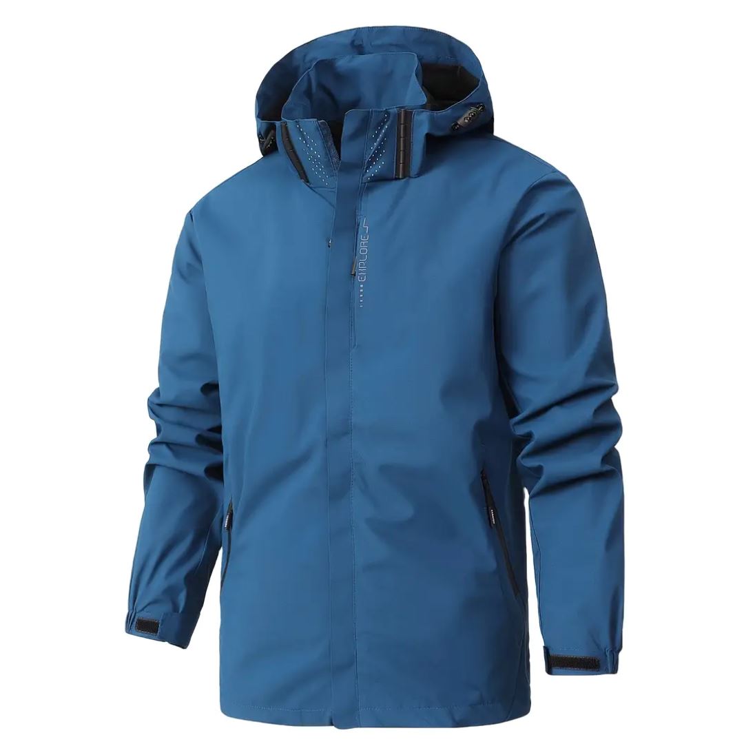 Men's Waterproof Rain Jacket Coat Men's Waterproof Rain Jacket Coat | GA Wovany Light Blue S 