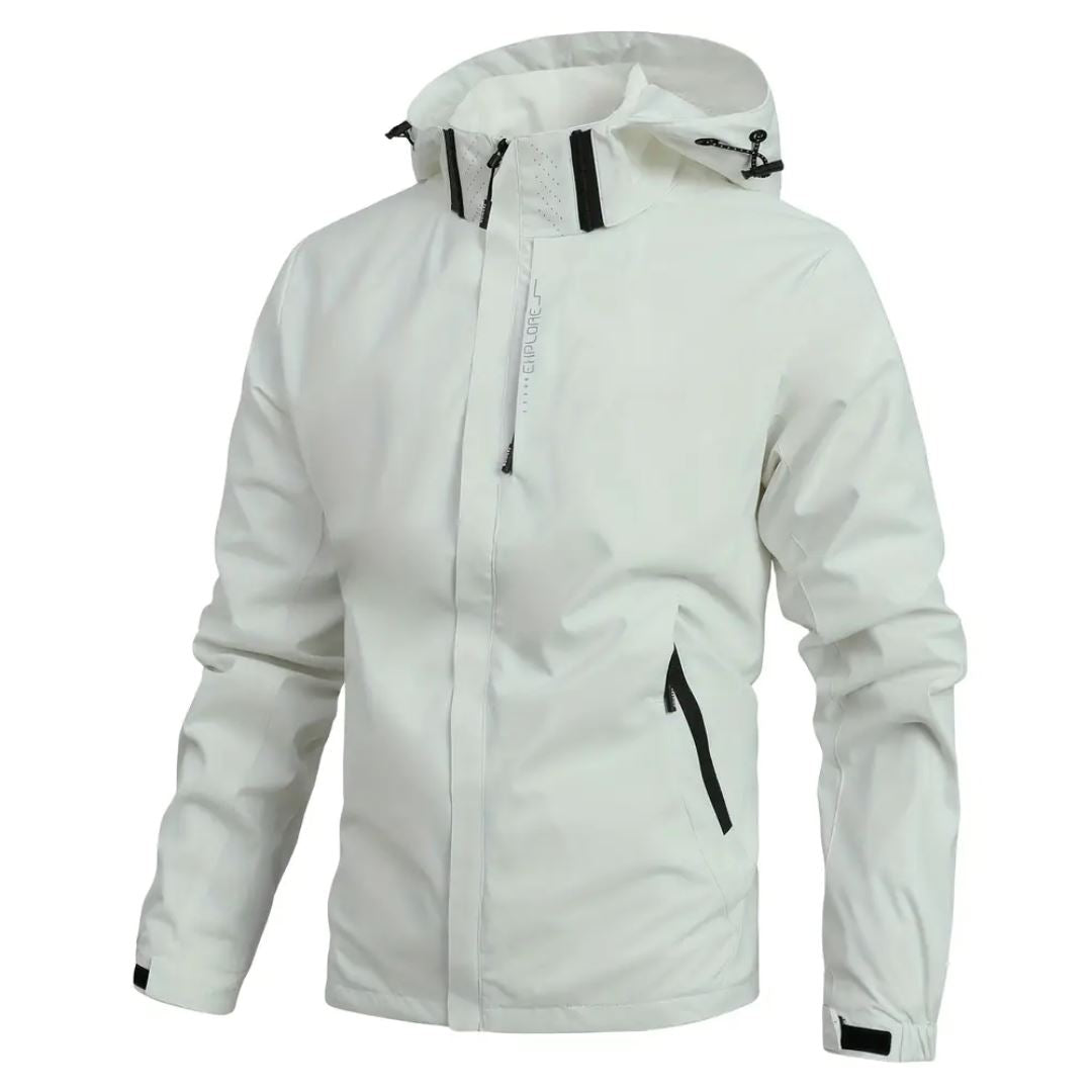 Men's Waterproof Rain Jacket Coat Men's Waterproof Rain Jacket Coat | GA Wovany White S 