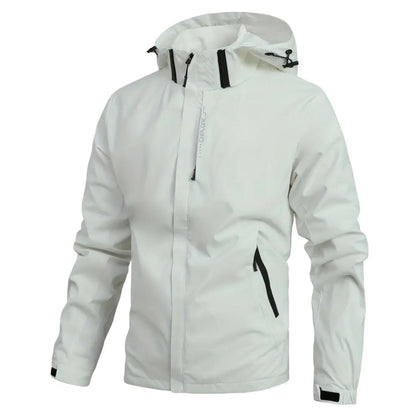 Men's Waterproof Rain Jacket Coat Men's Waterproof Rain Jacket Coat | GA Wovany White S 